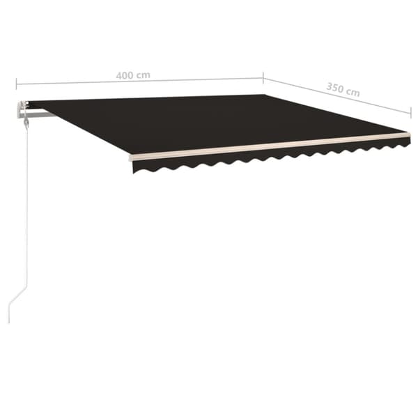 vidaXL Manuaalisesti kelattava markiisi LED-valot 4x3,5 m antrasiitti
