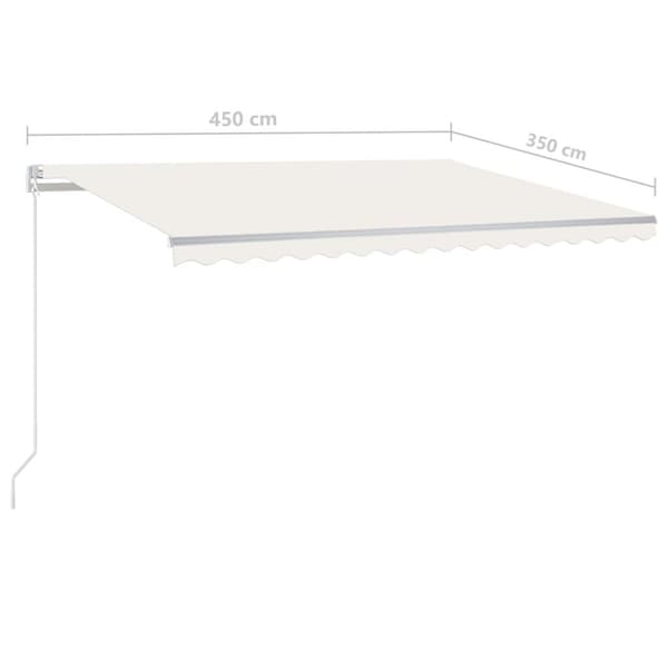 vidaXL foldemarkise med stolper 4,5x3,5 m automatisk cremefarvet