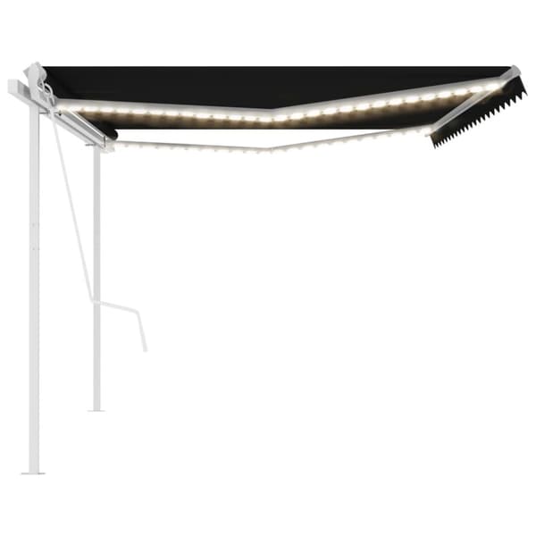 vidaXL Sisäänkelattava markiisi LED/tuulisensori 5x3,5 m antrasiitti