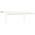 Miniatyrbillede 2 af 11: vidaXL markise m. LED + vindsensor 6x3 m automatisk cremefarvet