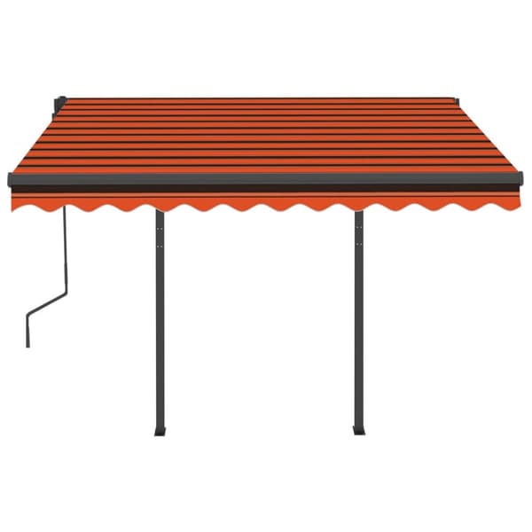 vidaXL markise m. LED + vindsensor 3,5x2,5 m automatisk orange og brun
