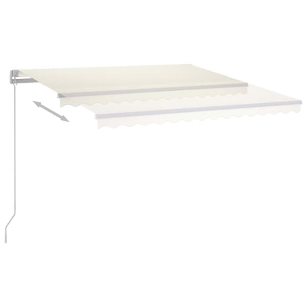 vidaXL markise m. LED + vindsensor 4x3,5 m automatisk creme