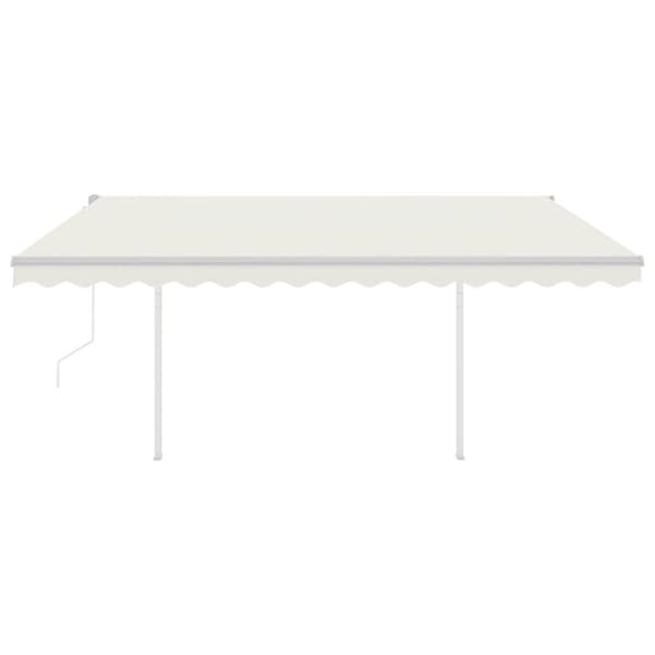vidaXL markise m. LED + vindsensor 4x3,5 m automatisk creme