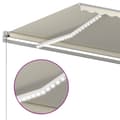 Miniatyrbillede 6 af 11: vidaXL markise m. LED + vindsensor 4x3,5 m automatisk creme