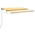 Miniatyrbillede 4 af 11: vidaXL markise m. LED-lys + vindsensor 3x2,5 m automatisk gul og hvid
