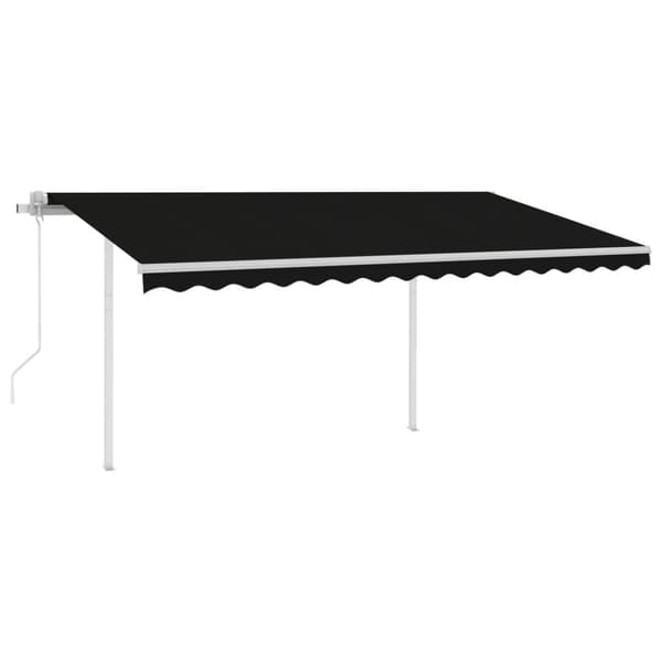 vidaXL Automatisk uttrekkbar markise med stolper 4x3,5 m antrasitt