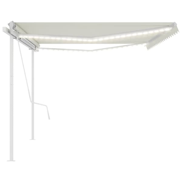 vidaXL Sisäänkelattava markiisi LED/tuulisensori 5x3,5 m kerma