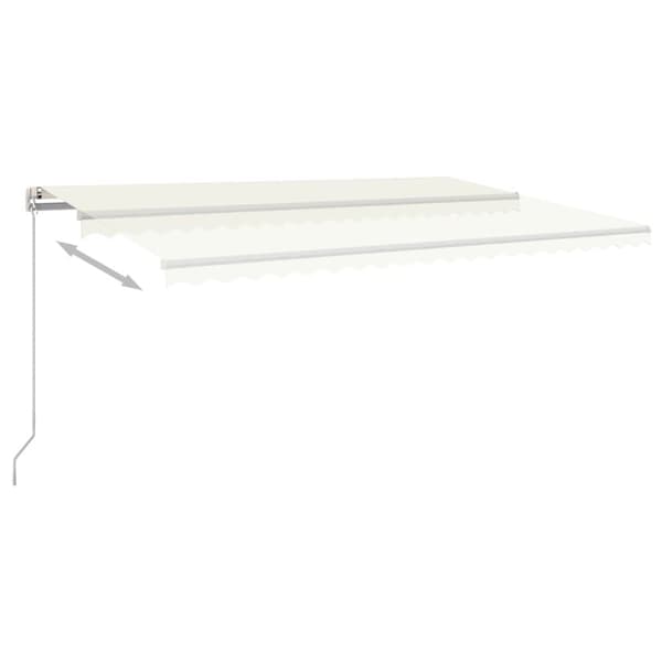 vidaXL Automatisk markise med vindsensor og LED 5x3,5 m kremhvit