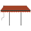 Miniatyrbillede 6 af 11: vidaXL markise med stolper 3,5x2,5 m automatisk orange og brun