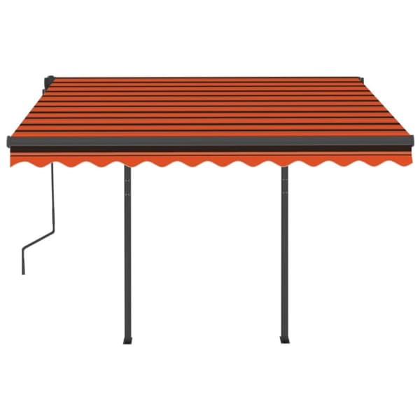 vidaXL markise med stolper 3,5x2,5 m automatisk orange og brun