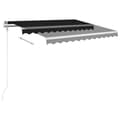 Miniatyrbilde 3 av 9: vidaXL Manuell uttrekkbar markise med LED 3,5x2,5 m antrasitt
