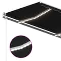 Miniatyrbilde 4 av 9: vidaXL Manuell uttrekkbar markise med LED 3,5x2,5 m antrasitt