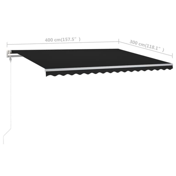 vidaXL Markis med stolpar manuellt infällbar 4x3 m antracit