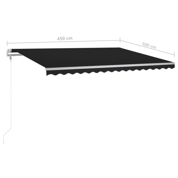 vidaXL Manuell uttrekkbar markise med stolper 4,5x3 m antrasitt