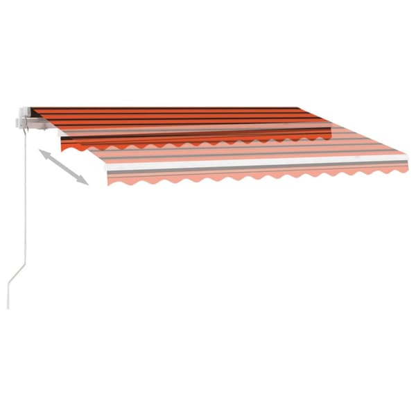 vidaXL Markis manuellt infällbar med LED 300x250 cm orange och brun