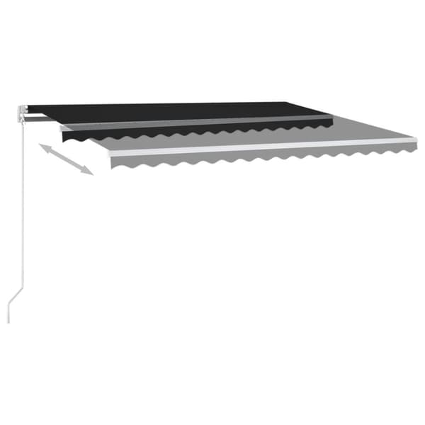 vidaXL Automatisk markise med vindsensor og LED 4x3 m antrasitt