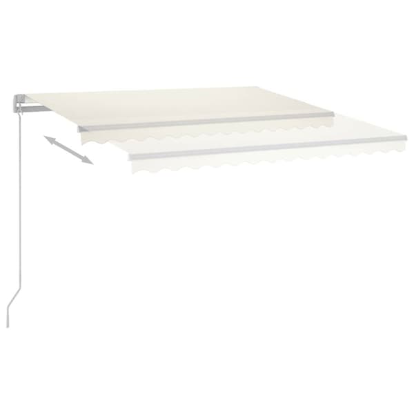vidaXL Automatisk markise med vindsensor og LED 4x3 kremhvit