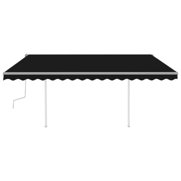 vidaXL Manuell uttrekkbar markise med LED 4x3 m antrasitt