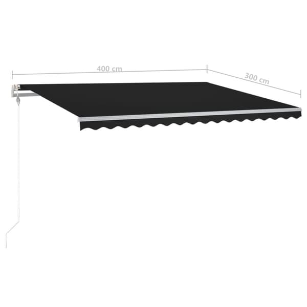 vidaXL Manuell uttrekkbar markise med LED 4x3 m antrasitt