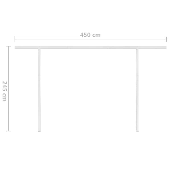 vidaXL Manuell uttrekkbar markise med LED 4x3 m gul og hvit