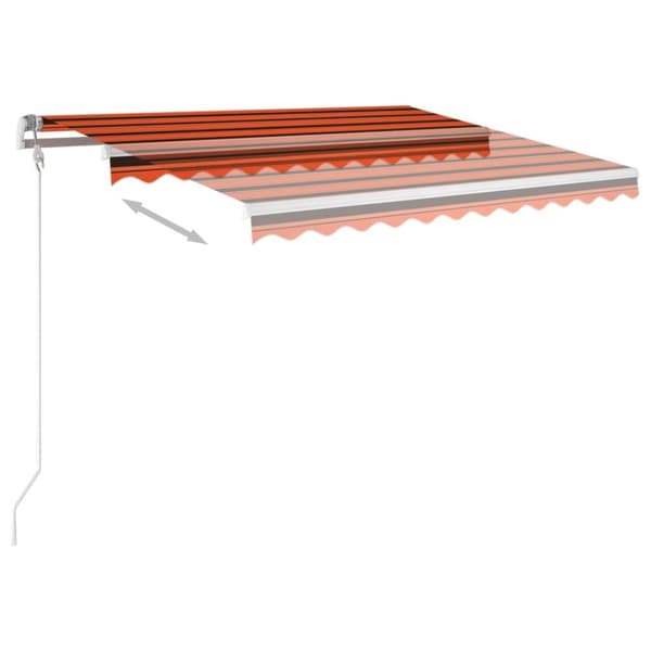 vidaXL Manuell uttrekkbar markise med LED 3,5x2,5 m oransje og brun