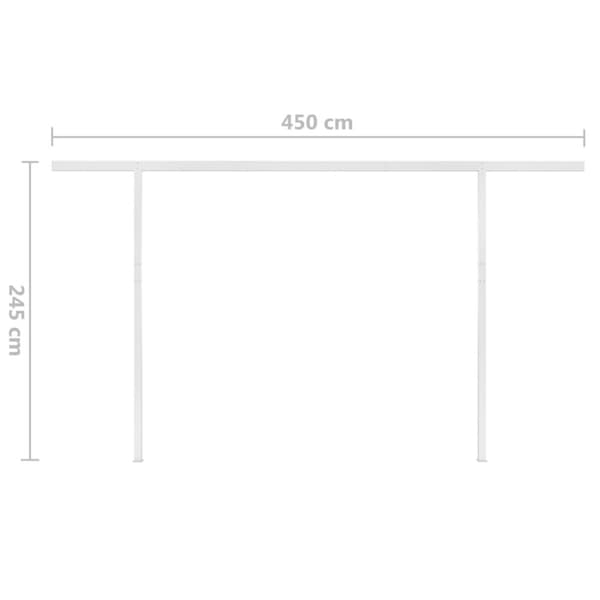 vidaXL Manuell uttrekkbar markise med LED 4,5x3 m antrasitt