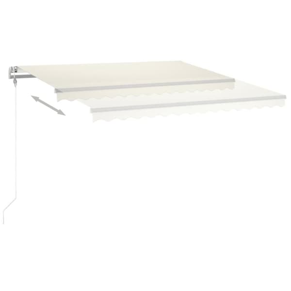 vidaXL Manuell uttrekkbar markise med LED 4,5x3 m kremhvit