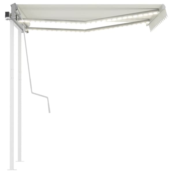 vidaXL Manuaalisesti kelattava markiisi LED-valot 3x2,5 m kerma