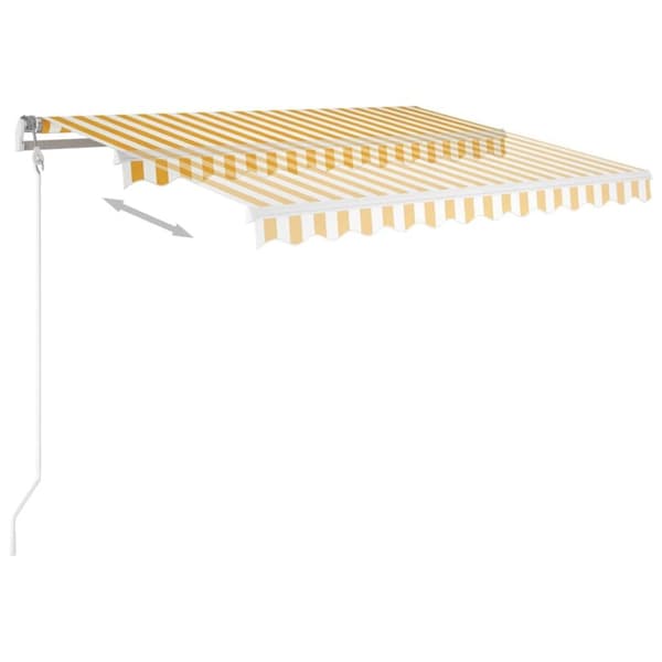 vidaXL Manuaalisesti kelattava markiisi LED-valot 3x2,5m keltavalko.
