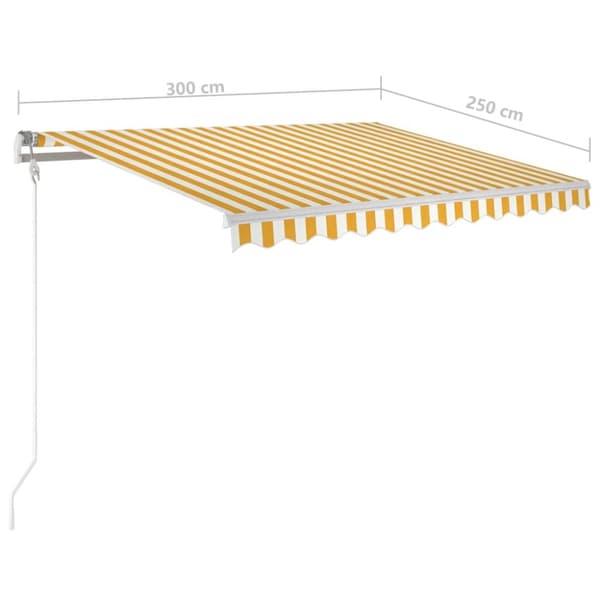 vidaXL Manuaalisesti kelattava markiisi LED-valot 3x2,5m keltavalko.