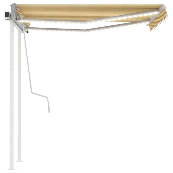 vidaXL Manuaalisesti kelattava markiisi LED-valot 3x2,5m keltavalko.
