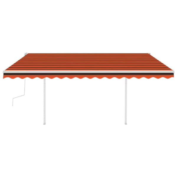vidaXL Manuaalisesti kelattava markiisi tolpilla 4x3 m oranssi/ruskea