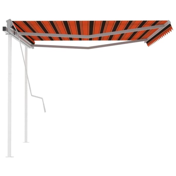 vidaXL Manuaalisesti kelattava markiisi tolpilla 4x3 m oranssi/ruskea