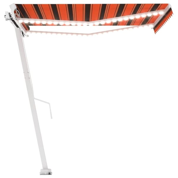 vidaXL Sisäänkelattava markiisi LEDillä 300x250 cm oranssiruskea