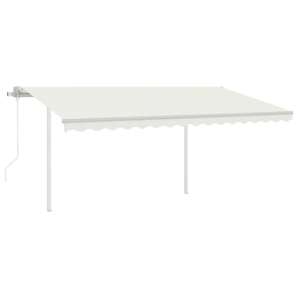 vidaXL markise m. LED + vindsensor 4x3 m automatisk cremefarvet