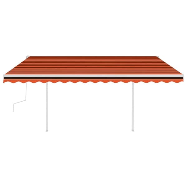 vidaXL markise m. stolper 4,5x3 m manuel betjening orange og brun