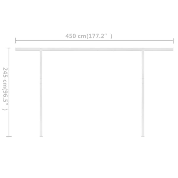 vidaXL Manuaalisesti kelattava markiisi tolpilla 4x3 m kerma