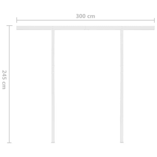 vidaXL Käsin sisäänkelattava markiisi LEDillä 3,5x2,5 m kerma