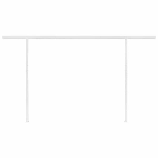 vidaXL Sisäänkelattava markiisi LED/tuulisensori 4x3 m keltavalkoinen