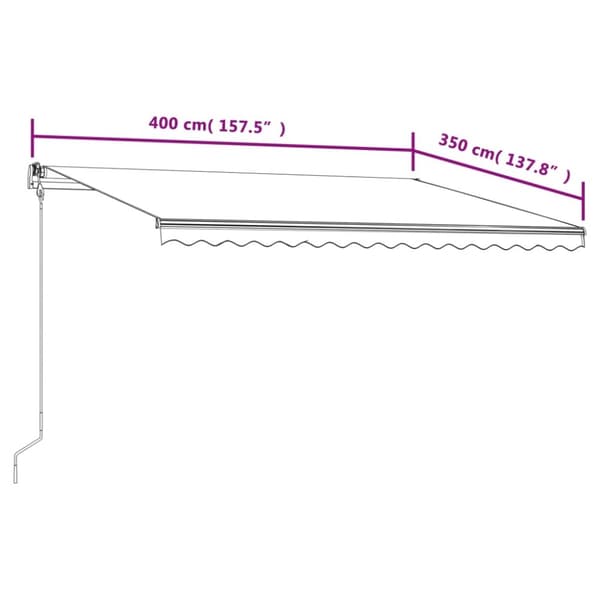vidaXL Automaattisesti sisäänkelattava markiisi 400x350 cm kerma