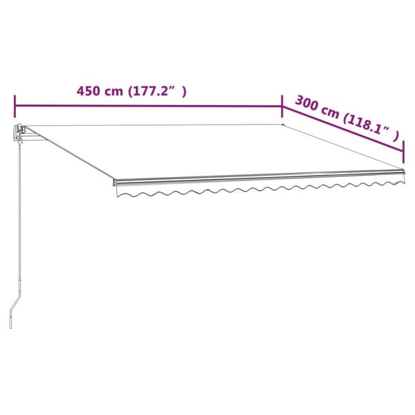 vidaXL markise 450x300 cm automatisk betjening antracitgrå