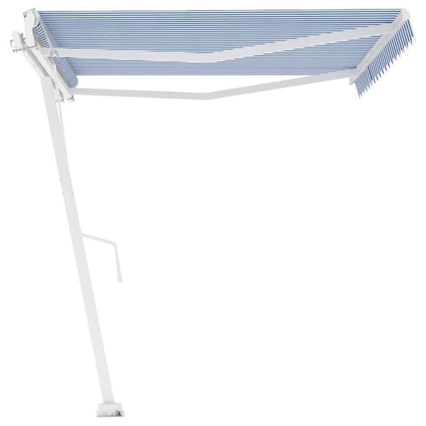 vidaXL Frittstående automatisk markise 400x300cm blå og hvit