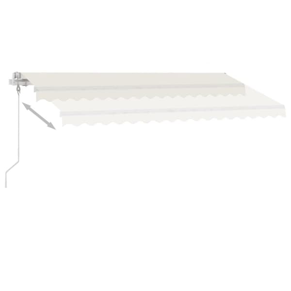 vidaXL Frittstående automatisk markise 450x300 cm kremhvit