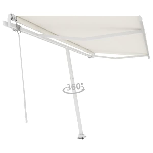 vidaXL fritstående markise 400x300 cm automatisk betjening cremefarvet