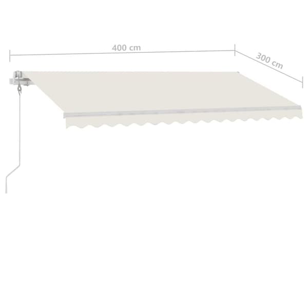 vidaXL fritstående markise 400x300 cm automatisk betjening cremefarvet