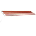 Miniatyrbillede 4 af 11: vidaXL markise m. LED + vindsensor 600x300 cm automatisk orange/brun