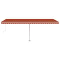 Miniatyrbillede 5 af 11: vidaXL markise m. LED + vindsensor 600x300 cm automatisk orange/brun