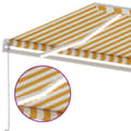 Miniatyrbilde 7 av 11: vidaXL Manuell uttrekkbar markise med LED 600x300 cm gul og hvit