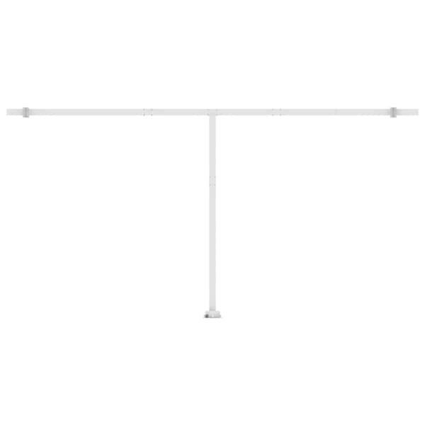 vidaXL Manuell uttrekkbar markise med LED 600x300 cm gul og hvit
