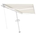 Miniatyrbilde 3 av 11: vidaXL Manuell uttrekkbar markise med LED 450x350 cm kremhvit
